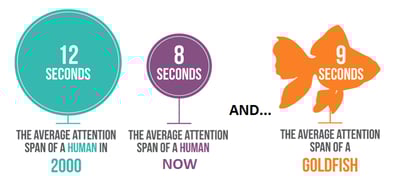 Attention span of a human is less than a goldfish
